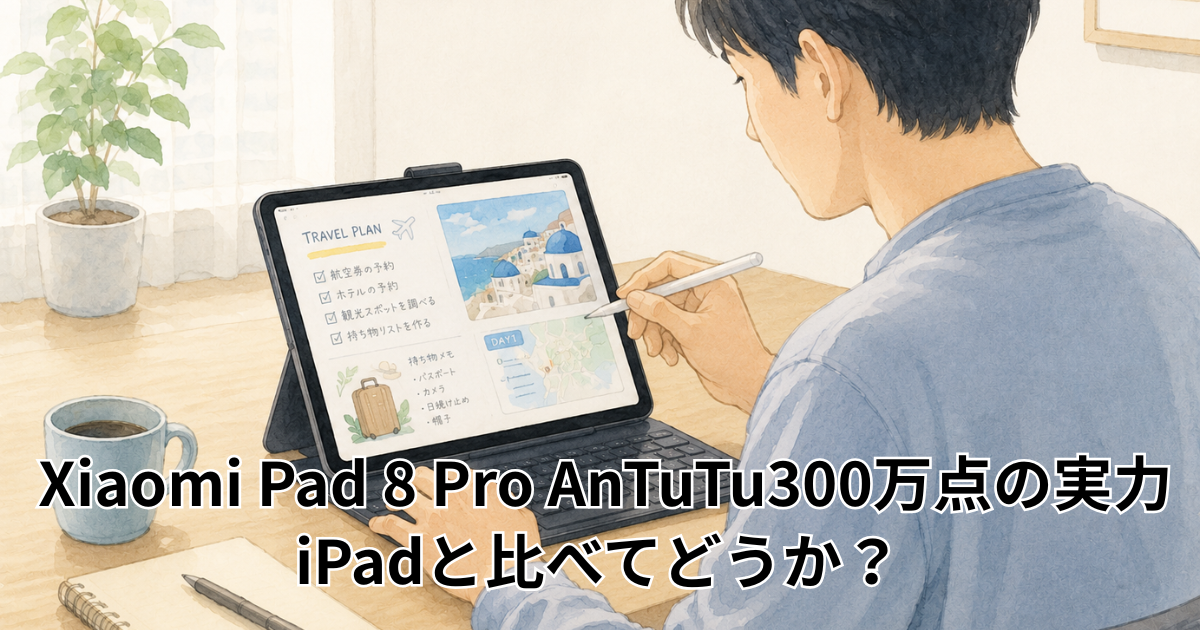 Xiaomi Pad 8 Pro AnTuTu300万点の実力 iPadと比べてどうか？